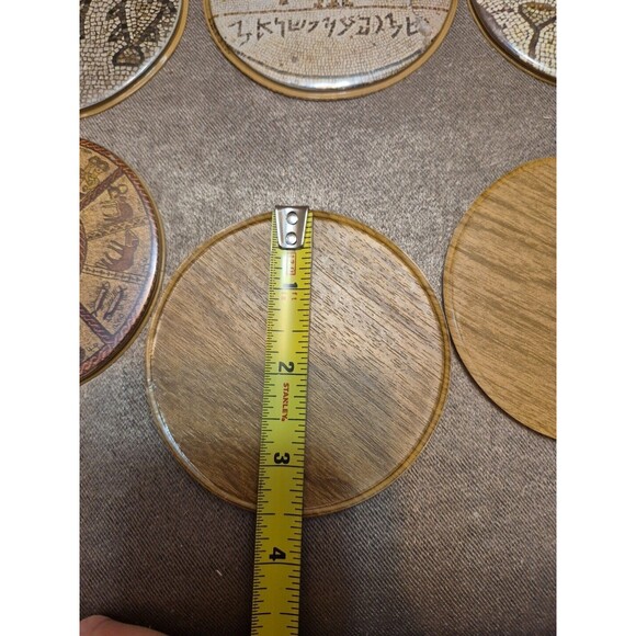 VTG RARE 1959 Vinyl Israel Souvenir Drink Coasters SET OF 11 3 1/2" - Picture 16 of 16